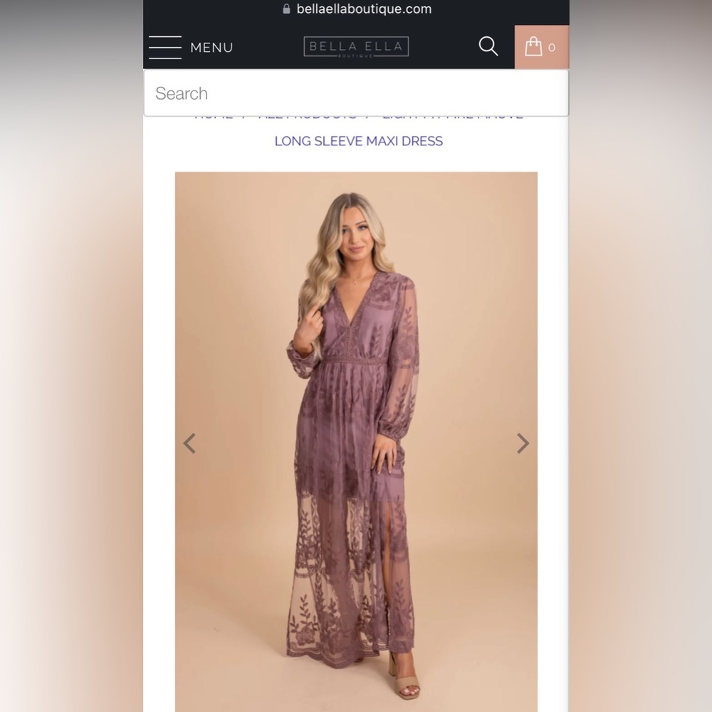 Mauve Maxi Dresses - Bella Ella - Brand New with Tags - Size Small & Medium